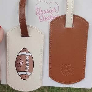 Cream and Brown Key Card Holders with Football Design